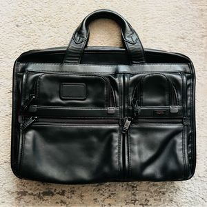TUMI T-Pass Leather Laptop Briefcase *no strap